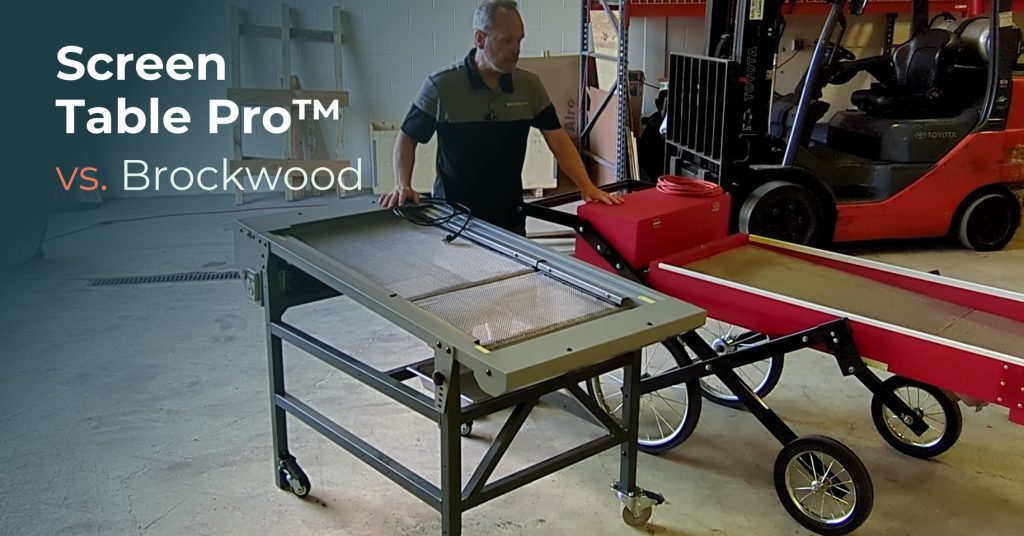 Dan Lonowski comparing Brockwood and Wormgear's Screen Table Pro